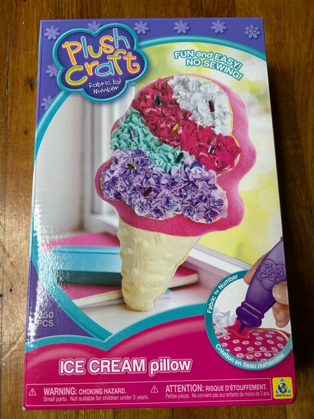 Plush Craft Ice Cream Pillow Kit - Pink, Purple, Green, White